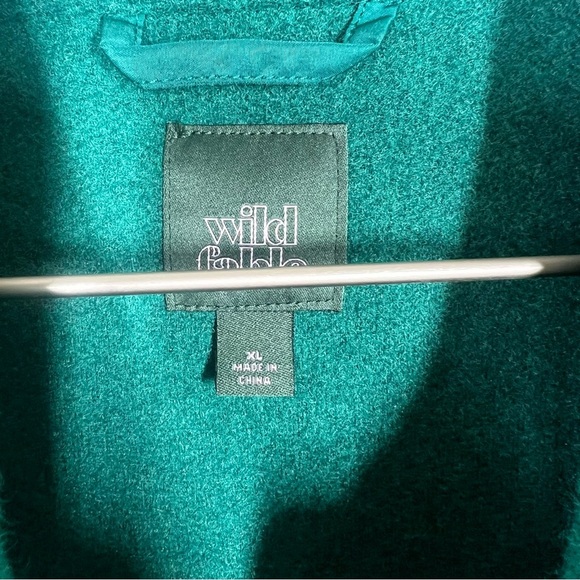 Target Wild Fable Emerald Green Thick Snap Front Shacket Jacket Womens Size XL - Picture 4 of 8